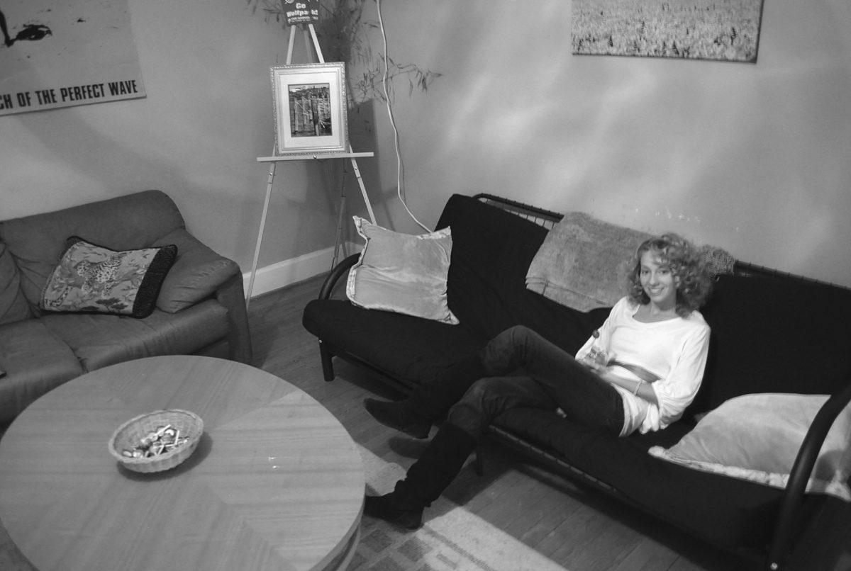 Margot Cates, a sophomore in art and design and english, lives off campus in an apartment behind Hillsborough Street. Photo by Sarah Tudor.