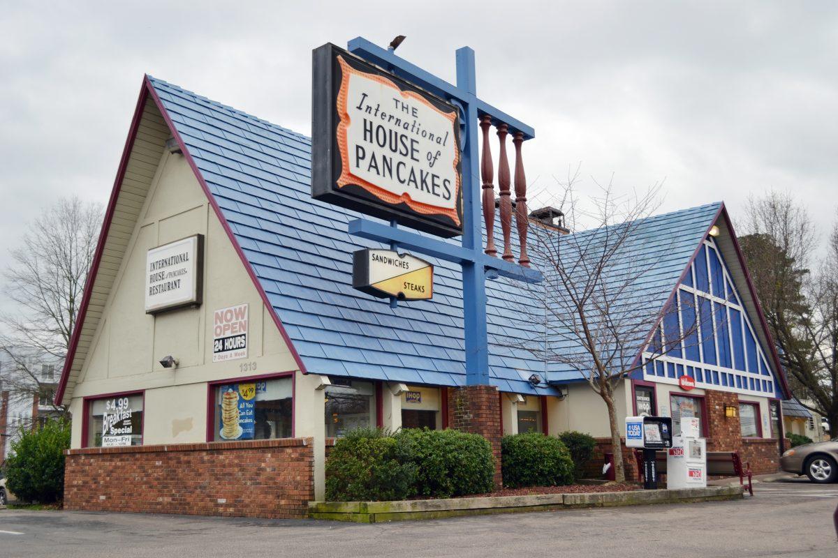 The historic 1960s IHOP located at 1313 Hillsborough Street is slated for demolition. Photo by Georgia Hobbs.