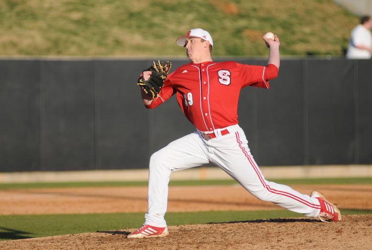 Sophomore pitcher Travis Orwig pitches against New Mexico State Wednesday, Feb. 27, 2013. Orwig pitched for four innings allowing only one run and three strikeouts in the Wolfpack's 9-2 win over the Aggies at Doak Field at Dail Park. Photo by Ryan Parry.