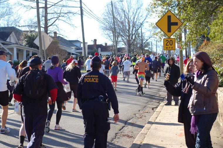 The 9th annual running of the Krispy Kreme Challenge took place Saturday, Feb. 9, 2013. All proceeds go to benefit the North Carolina Children's Hospital.