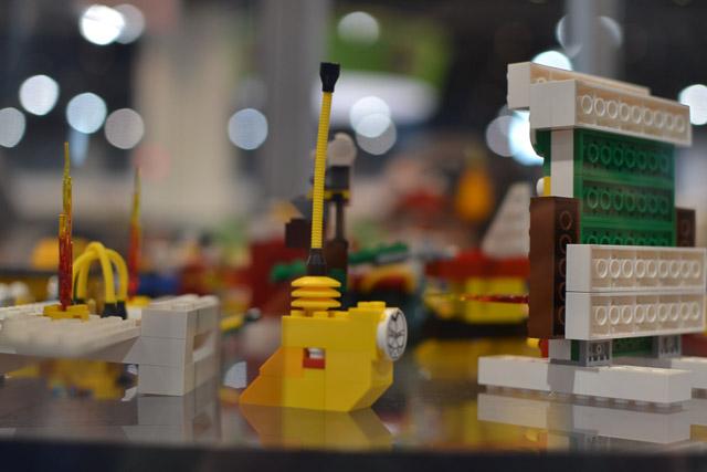 Families and children assembled Saturday at the Raleigh Convention Center at the LEGO KidsFest. The LEGO Fest featured a LEGO Model Museum of characters from fiction. Also featured was a brick pile for children to dive in and put bricks together. Two LEGO Master Builders, Steve Gerling and Chris Steininger, were present to teach tools of the trade that they have learned through their years of building with LEGOs. Gerling and Steininger built most of the models displayed in the Model Museum. As visitors exited the LEGO Fest, they had the opportunity to build a section of the United States and have it placed on a 65 feet long by 45 feet wide. Visitors could view this visitor-made model from a balcony.