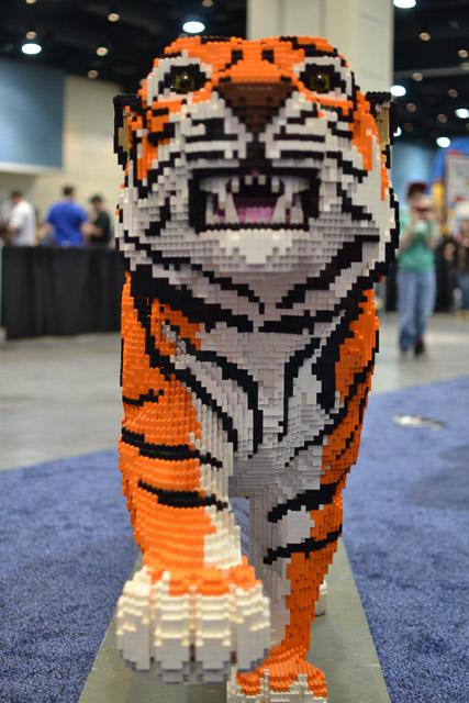 Families and children assembled Saturday at the Raleigh Convention Center at the LEGO KidsFest. The LEGO Fest featured a LEGO Model Museum of characters from fiction. Also featured was a brick pile for children to dive in and put bricks together. Two LEGO Master Builders, Steve Gerling and Chris Steininger, were present to teach tools of the trade that they have learned through their years of building with LEGOs. Gerling and Steininger built most of the models displayed in the Model Museum. As visitors exited the LEGO Fest, they had the opportunity to build a section of the United States and have it placed on a 65 feet long by 45 feet wide. Visitors could view this visitor-made model from a balcony.