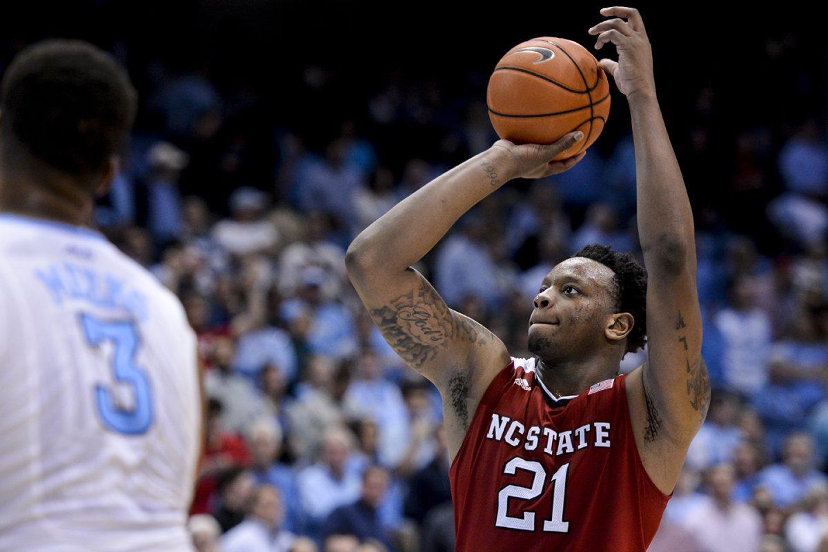 The NC State men's basketball team topped No. 15 rival UNC-Chapel Hill 58-46 in Chapel Hill Tuesday, Feb. 24, 2015, holding the Tar Heels to their lowest game total in Dean Dome history. The win marks the Wolfpack's first at UNC since 2003, and its first over a Roy Williams-led Tar Heel squad. Sophomore guard Anthony 'Cat' Barber led the Pack in scoring with fifteen points, and sophomore forward BeeJay Anya was a huge defensive presence with six blocks, six rebounds, and a steal. The Pack's next game is scheduled for Saturday against Boston College in Chestnut Hill.