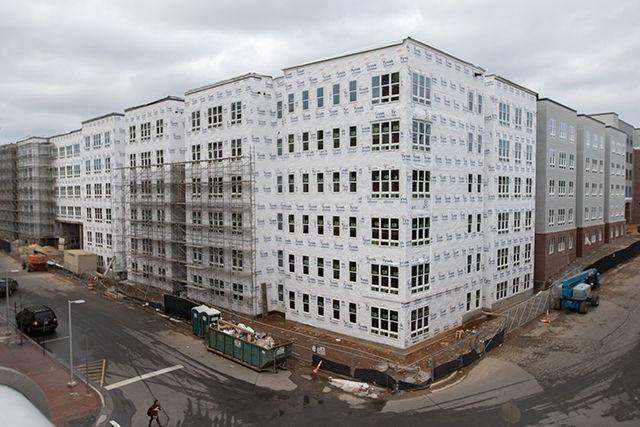 Stanhope Apartments is a new student apartment and retail complex that will house 300 student apartments, a retail center that includes a CVS Pharmacy and a parking deck. The complex is being built on the lot that had parking and vacant storefronts on the 3000 block of Hillsborough Street, between Concord Street and Friendly Drive. Stanhope is aiming to finish by the targeted deadline of July, 2015.