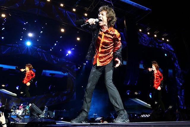 Mick Jagger, lead singer for the Rolling Stones, wails on the mic during the Zip Code Tour at Carter Finley Stadium on July 1st. The show drew more than 40,000 people, including form out of state.