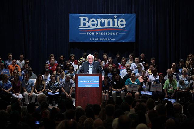 Sen. Bernie Sanders speaks at a rally in Phoenix, Arizona, for his 2016 campaign trail. &#160;