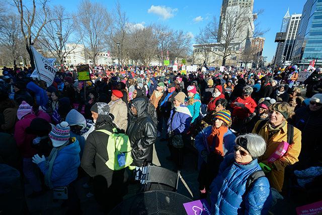 Thousands of people brave the cold to attend the 10th annual Moral March on Raleigh and HKonJ People's Assembly on February 13, 2016. The theme of this years event was to get out the vote in response to the controversial voter ID law.
