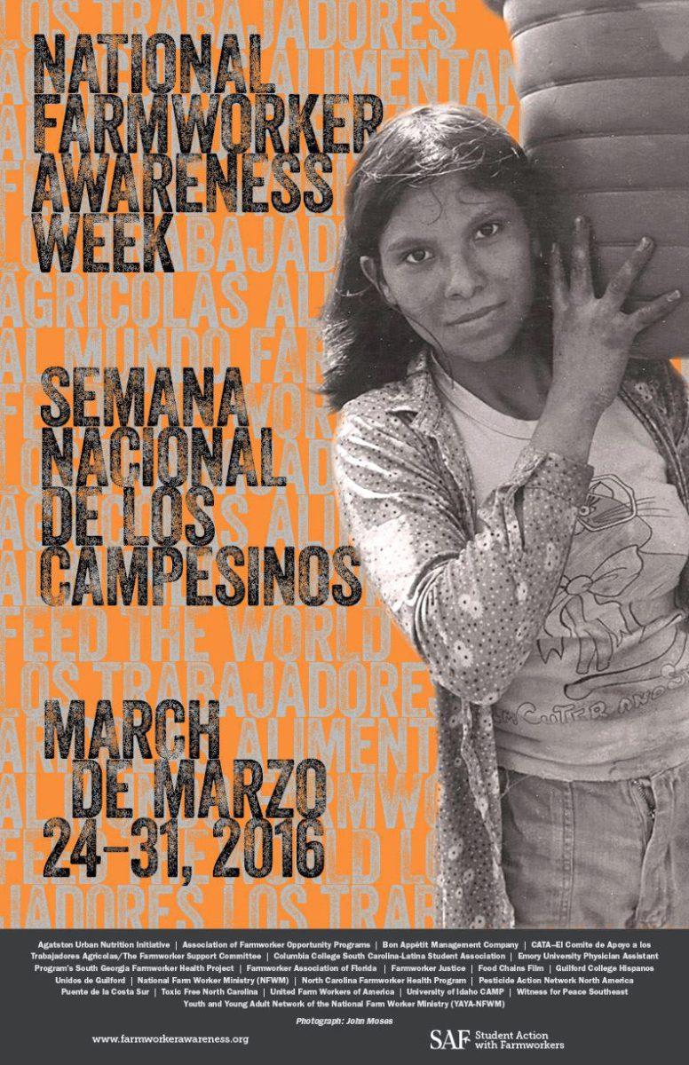 Estudiantes en Acci&#243;n con Campesinos, o SAF, iniciaran el decimos&#233;ptimo a&#241;o de la Semana Nacional de Campesinos el jueves hasta el 31 de marzo. Involucrando universidades, comunidades y organizaciones, la semana esta organizada para conmemorar las contribuciones de los granjeros en el sector de la agricultura, y para promover un estado de conciencia de los retos a los que estos se enfrentan.&#160;