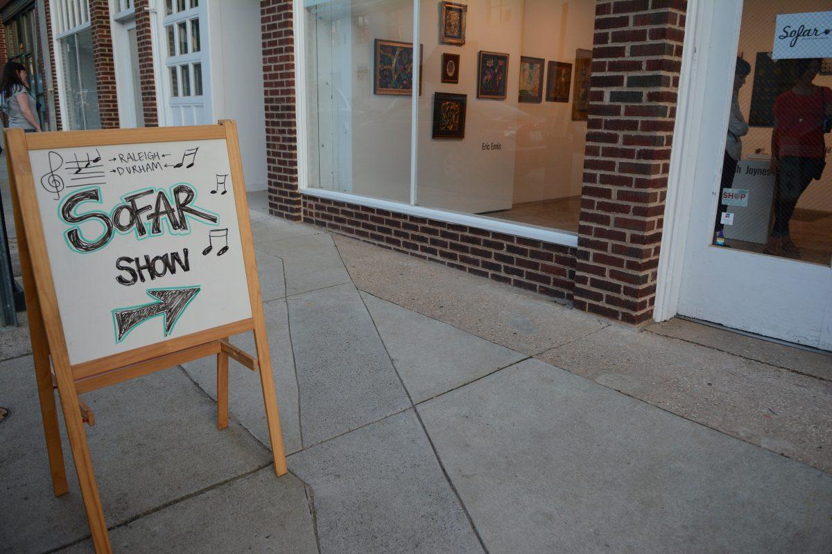 Sofar Sounds Raleigh/Durham took place in the Visual Arts Exchange (VAE) in Raleigh's Warehouse District on Saturday, April 23, 2016. Full line-ups are a secret until attendees arrive, but Sofar promises an "ecletic mix of 3 amazing acts" at every show.