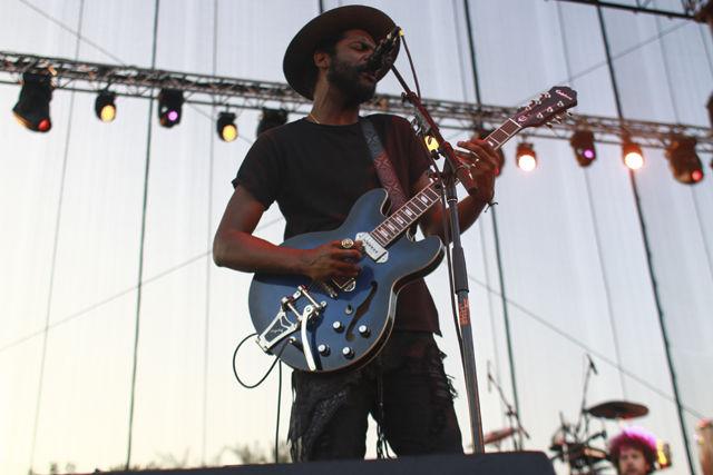 Blues and soul rocker Gary Clark Jr. jams on stage at Red Hat Amphitheater during Hopscotch Music Festival on Sept. 9. Clark headlined the festival alongside Erykah Badu, Sylvan Esso and Vince Staples, among others. The music festival featured 120 bands over three days in several bars and venues around Raleigh.