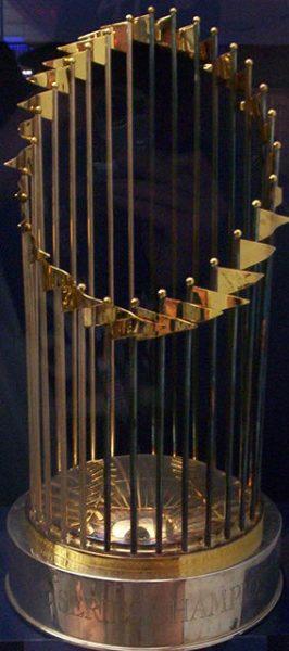 The Commissioner's Trophy is awarded each year by the commissioner of the MLB to the team that wins the World Series. 