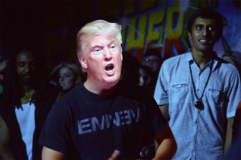 Presidential candidate Donald Trump visits NC State's Cypher to spit some sick rhymes.&#160;