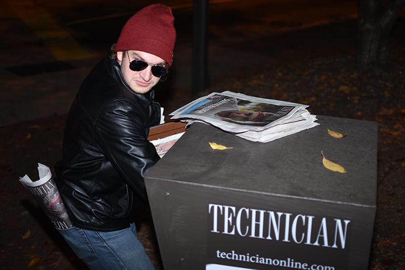 Mister McSteally, a sophomore studying criminology, taps into Technician's stash of extremely valuable reading material. McSteally said while running away from the scene, "Swiggity swooty, I am coming after the Technician's booty."