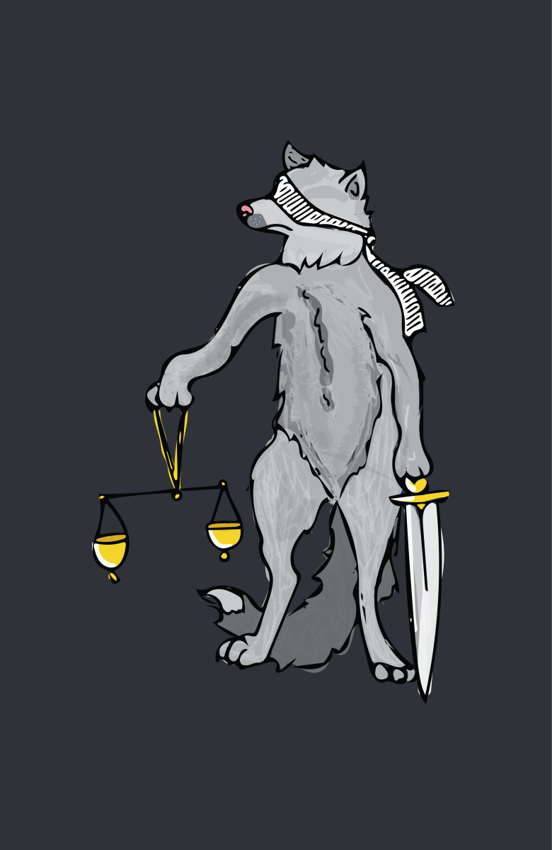 Justice scales wolf