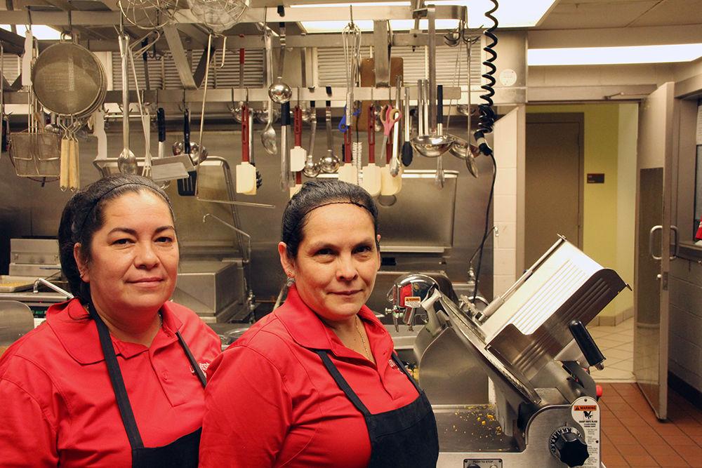 Maribel Guzman and Diamantina Argueta, both Salvadoran immigrants, work the same shift. They came to the United States together.