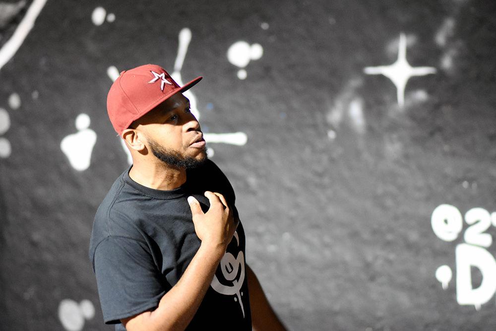 M.C., "Eternal," kicks off the 7th annual Cypher, welcoming the large crowd who has gathered to see a unique set of artists and students freestyle. This event was held on Aug. 28 outside the Free Expression Tunnel and will continue to be held every Monday night starting at 9pm.