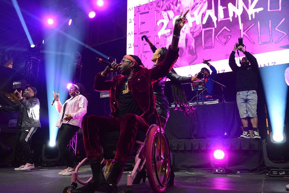 2 Chainz took the stage at NC State's Homecoming concert on Friday, Oct. 27. He performed some of his most recent and popular songs such as "4am" and "It's a Vibe." The concert took place in Reynolds Coliseum and doors opened at 7:30pm.