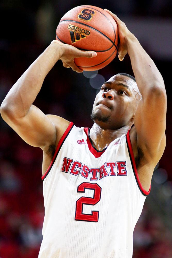 Redshirt sophomore guard Torin Dorn prepares to take a free throw in the 86-61 win over St. Francis College in PNC Arena on Nov. 13, 2016.