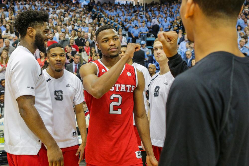 Redshirt junior guard Torin Dorn is announced as a starter prior to the 95-91 overtime thriller over UNC in the Smith Center on Saturday, Jan. 27.