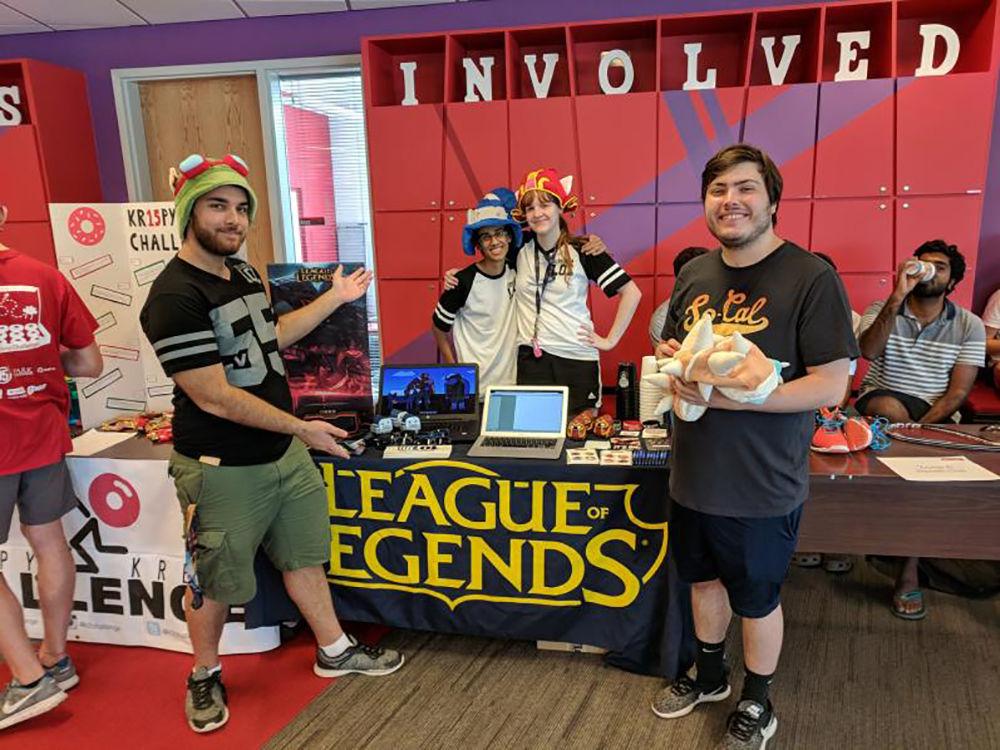 The League of Legends Club pose by their table in the&#160;Student Involvement suite at Talley Student Union on Aug. 21, during Campus Connections.&#160;