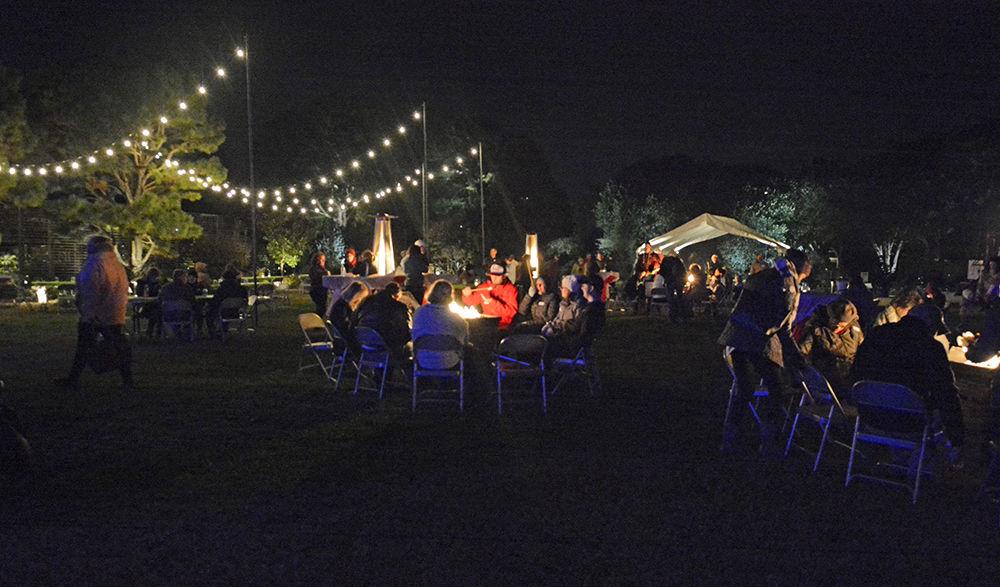 JC Raulston Arboretum's Great Lawn is lit with fairy lights and fire pits during Moonlight in the Garden on Nov. 10, 2017. Moonlight in the Garden featured live music, food trucks and marshmallows to roast on the fire pits.