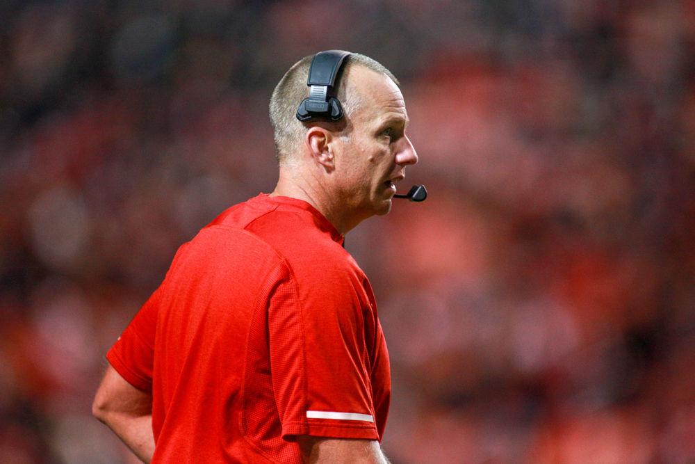 Head coach Dave Doeren looks on during the 27-23 loss to Wake Forest on Thursday, Nov. 8 in Carter-Finley Stadium.