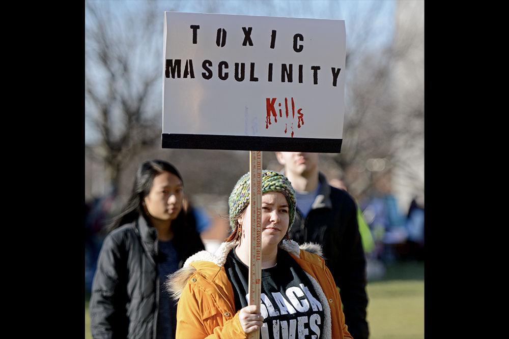 Jill Carlson from Greensville, NC participates in the Women's March in downtown Raleigh Saturday, Jan. 26.&#160;