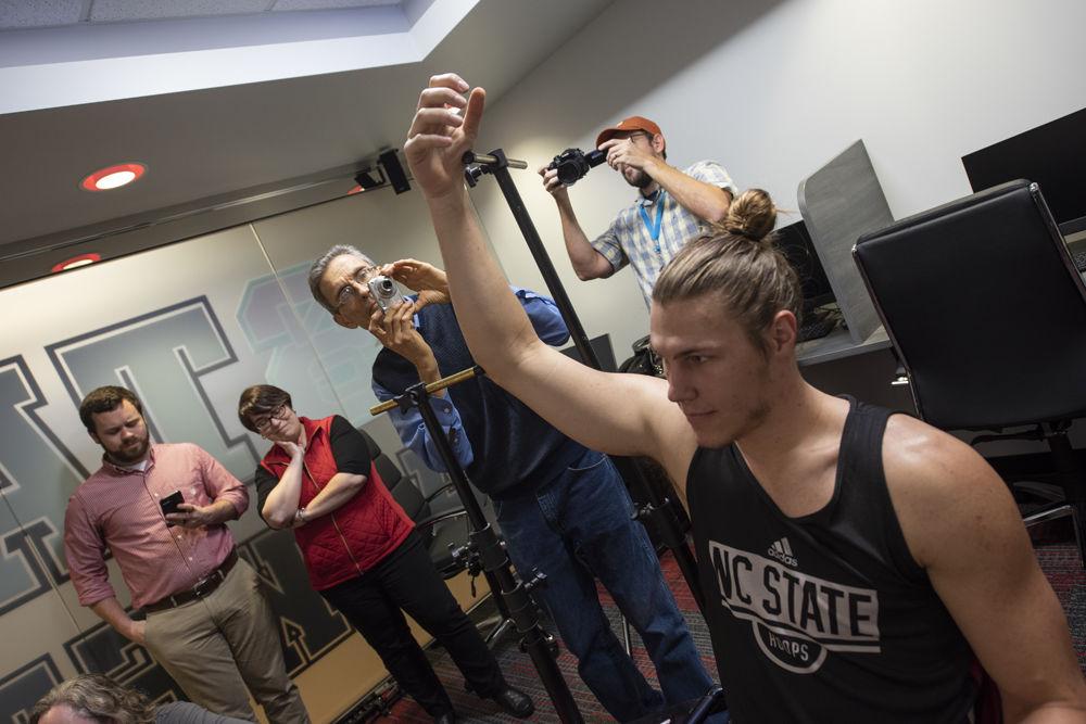 Arm scan of NCSU basketball player Wyatt Walker for Bacchus restoration project. Principals: Lawrence Heyda Studio, Heather Pendrak of Pendragon 3D, and engineer Andrew Terrell of Lysaght &amp; Associates Structural Engineers
