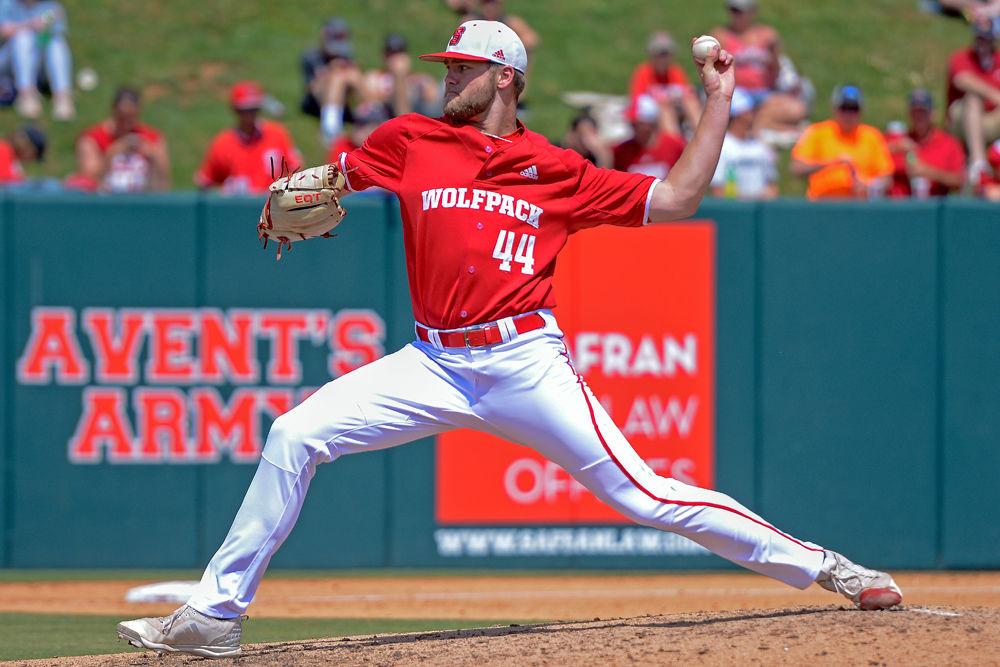 Sophomore pitcher Kent Klyman delivers the ball against Army on Sunday, June 3, 2018 at Doak Field. The Wolfpack beat the Black Knights 11-1.