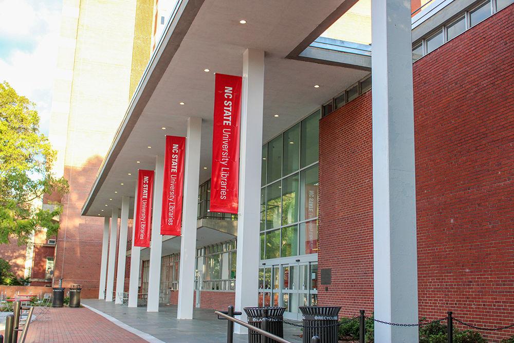A closed D.H. Hill Library is under construction on Saturday, May 9th. The library is still closed to the public due to COVID-19.