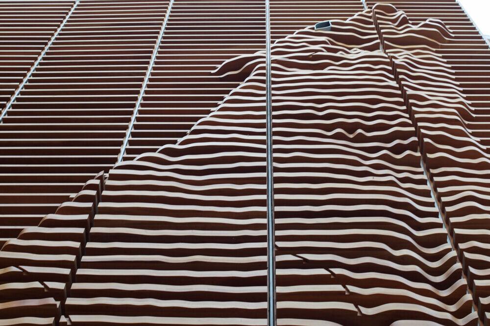 The wooden mural in Talley Student Union is seen during the Student Media photo walk on Saturday, Aug. 8th, 2020. Students were taken to different campus landmarks to take photos while learning about camera basics.