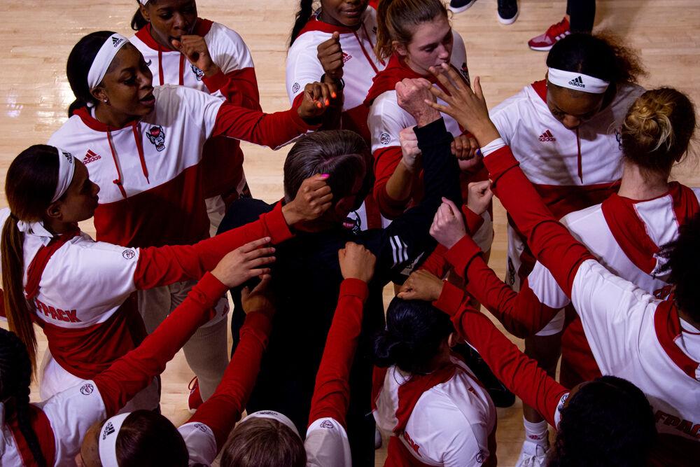 NC State women&#8217;s basketball prepares to play Pittsburgh on Thursday, Feb. 25, 2021 at Reynolds Coliseum. The Wolfpack won 83-53.