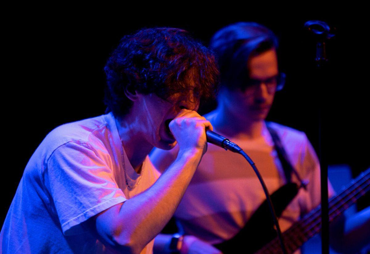 Alec O'Brien sings during Raygun Superstar's performance at Motorco Music Hall in Durham, NC, on&#160;Friday,&#160;April 29, 2022.