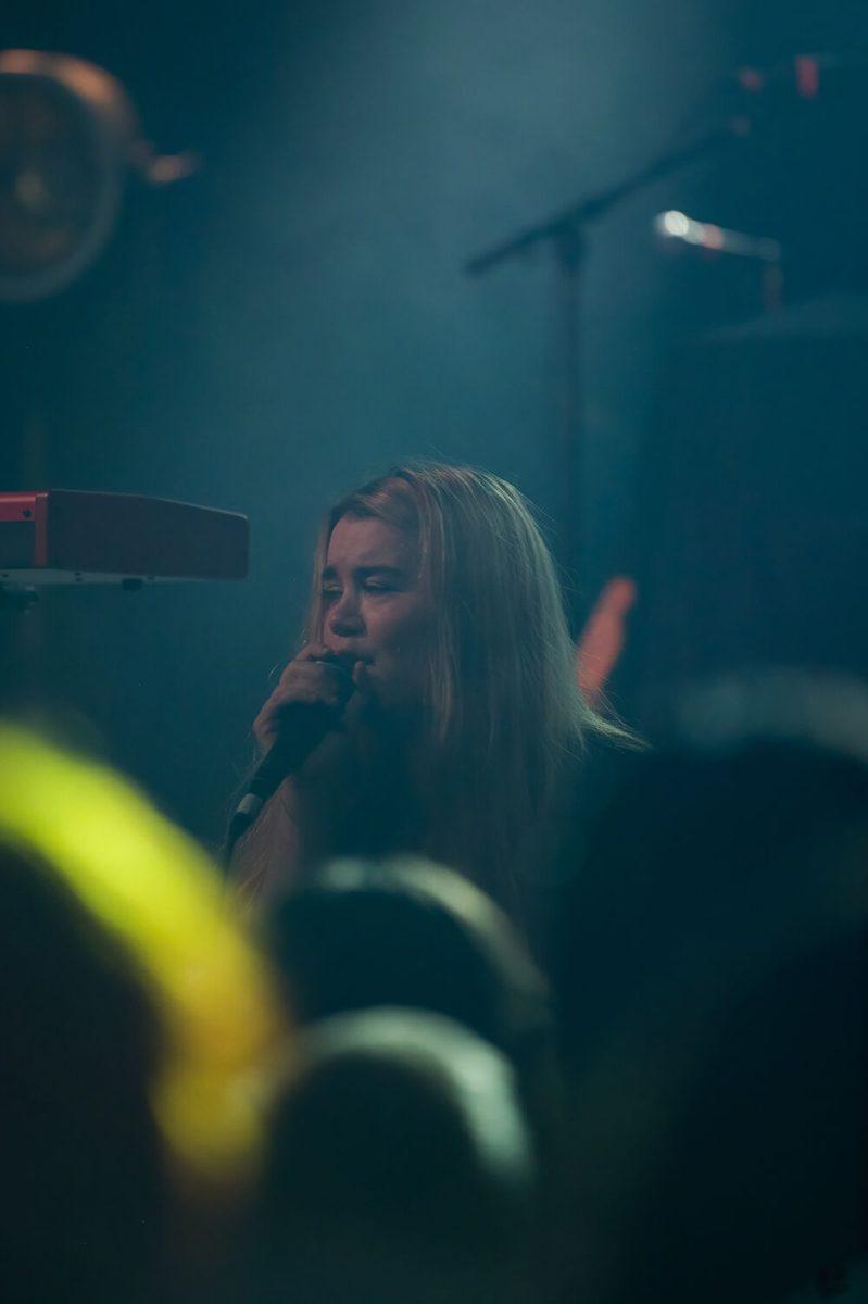 Kelly Dugan of Daisy the Great sings "Cry in the Mirror" during their opener for The Happy Fits' concert at Cats Cradle on Tuesday Dec. 13, 2022.