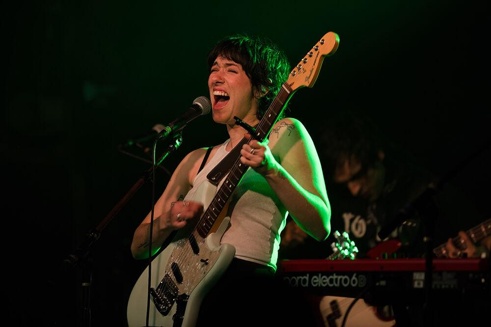 Mina Walker of Daisy the Great performs "Cry in the Mirror" during their opener for The Happy Fits' concert at Cats Cradle on Tuesday Dec. 13, 2022. Daisy the Great has released two albums since 2016.