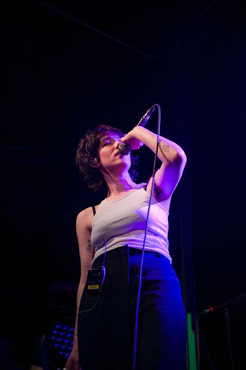 Mina Walker of Daisy the Great sings "Aluminum" during their opener for The Happy Fits' concert at Cats Cradle on Tuesday Dec. 13, 2022. Daisy the Great has released two albums since 2016.
