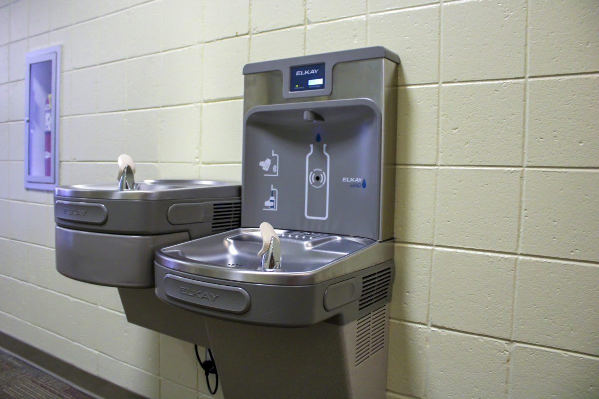A water fountain sits in Witherspoon Student Center on Tuesday, Jan. 10, 2023.