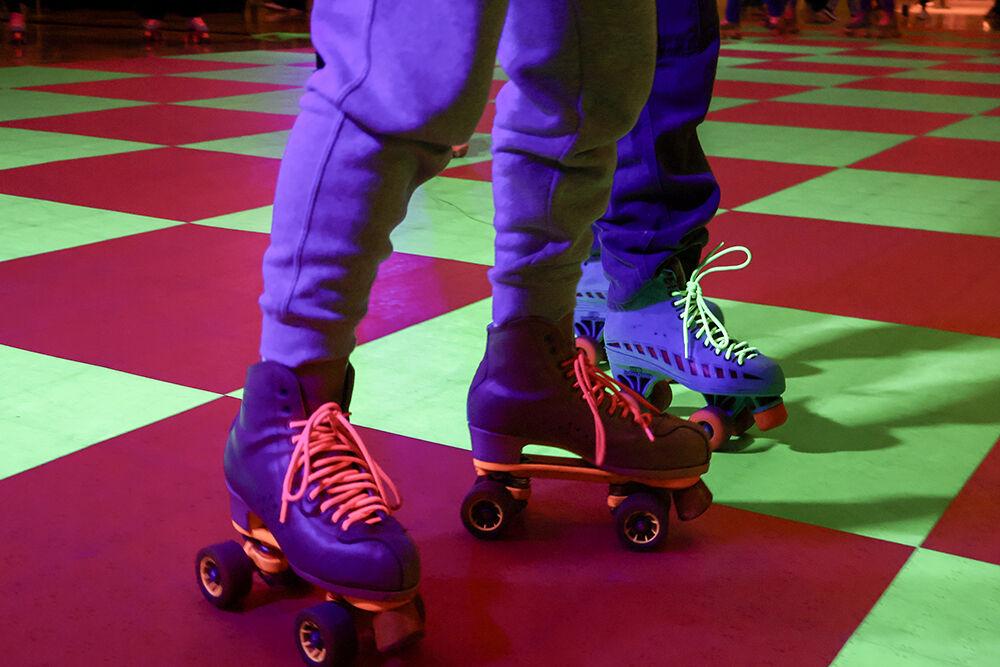 Students skate during Roller State in Talley Ballroom on Thursday, Jan. 11, 2024. This event was held during Winter Welcome Week by the University Activities Board.
