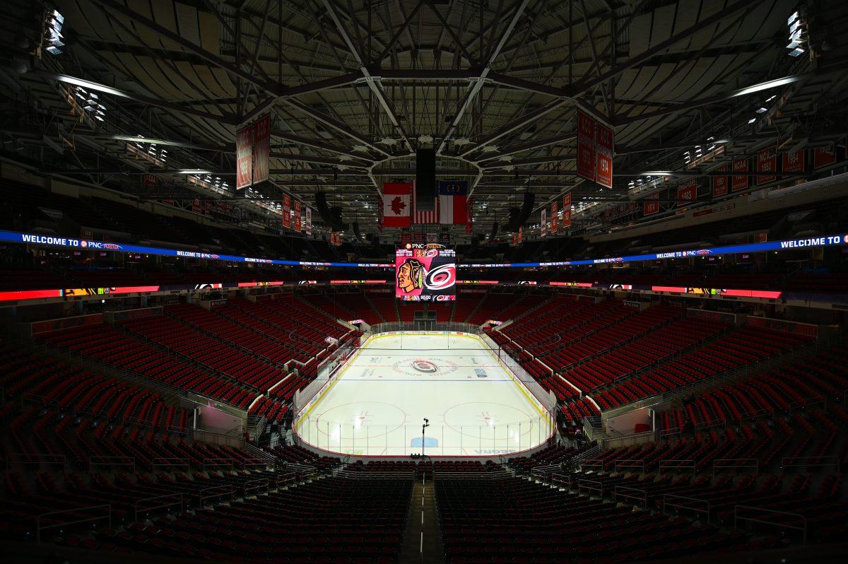 PNC Arena pictured prior to the Carolina Hurricanes game against the Chicago Blakchawks on Monday, Feb. 19, 2024. The Hurricanes beat the Blackhawks 6-3.
