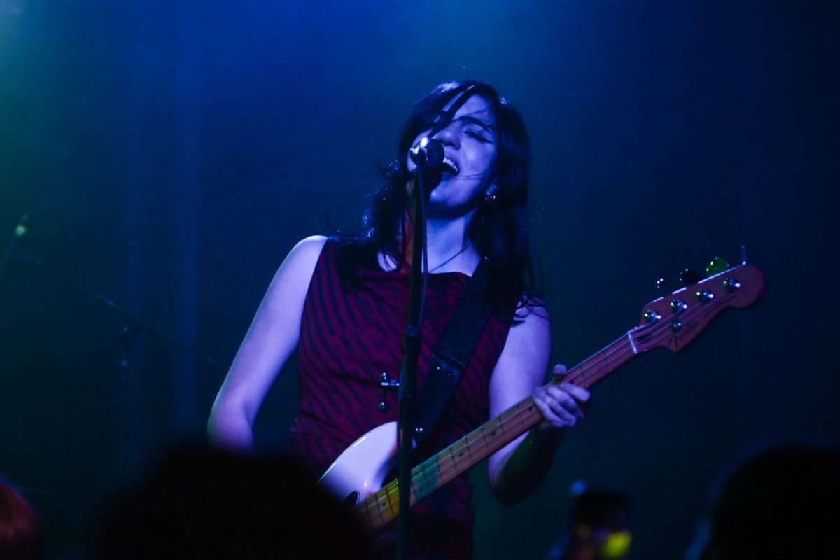 Bassist and vocalist Julia Cumming sings with Sunflower Bean at Kings on Saturday, May 24, 2025. The band was established in 2013 in New York.