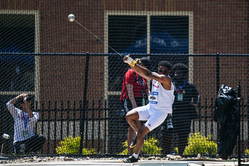 Sophomore thrower Tony Taylor throws the hammer during the ACC Outdoor Track and Field Championships in Wake Forest University's Throws Field on Thursday, May 15, 2025. Taylor's best throw was 53.50 meters.