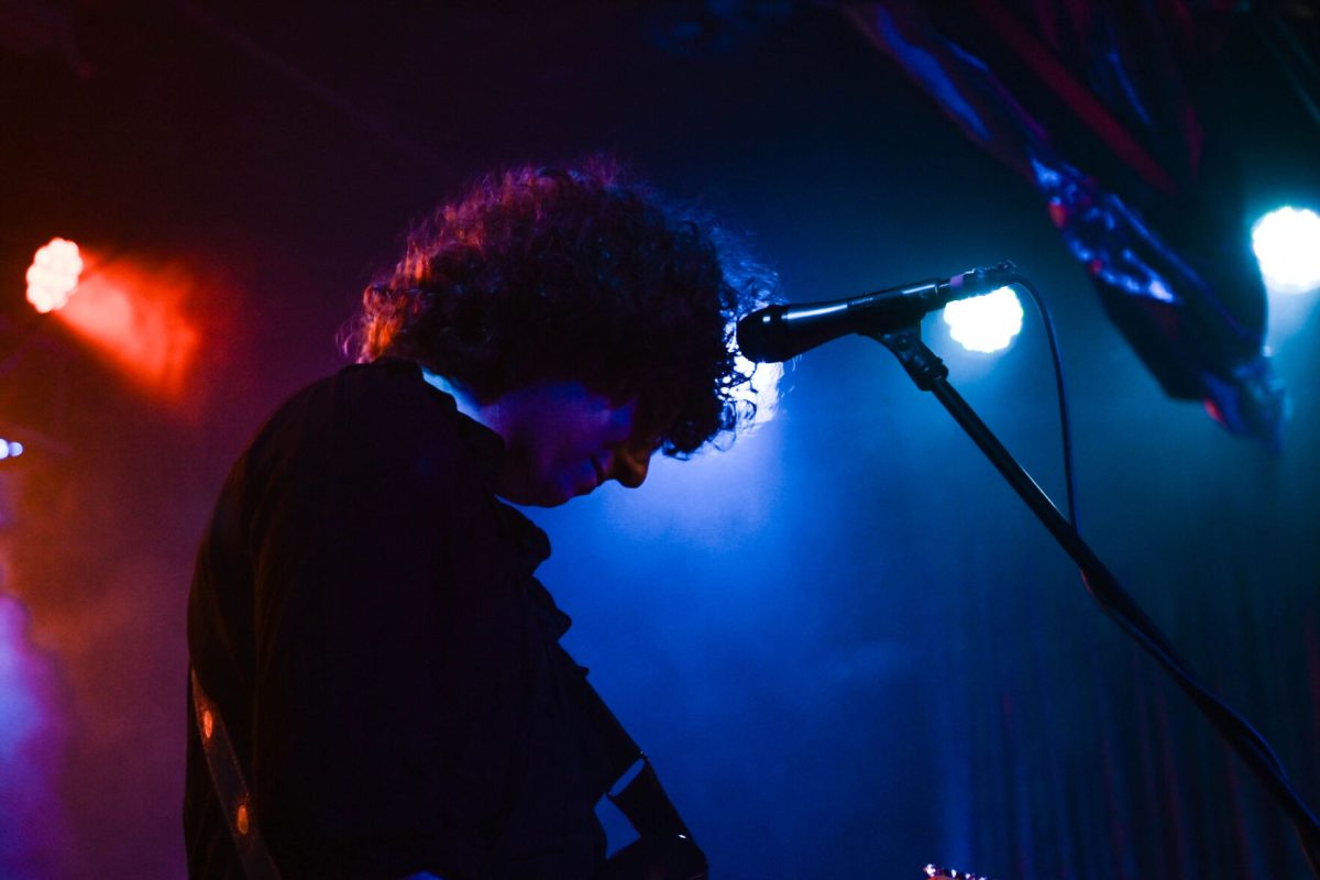 Guitarist and vocalist Nick Kivlen performs with Sunflower Bean at Kings on Saturday, May 24, 2025. Kivlen played alongside band members Julia Cumming and Olive Faber.