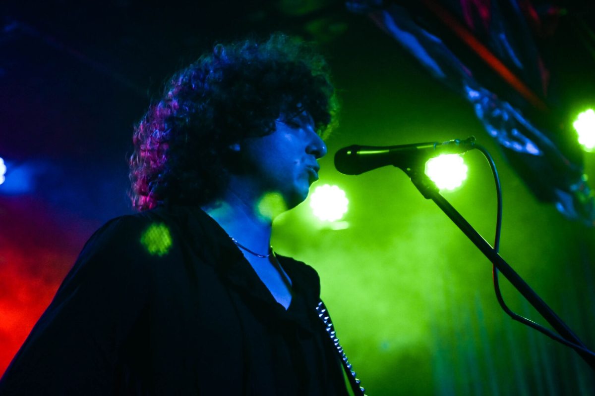Guitarist and vocalist Nick Kivlen performs with Sunflower Bean at Kings on Saturday, May 24, 2025. Kivlen played alongside band members Julia Cumming and Olive Faber.