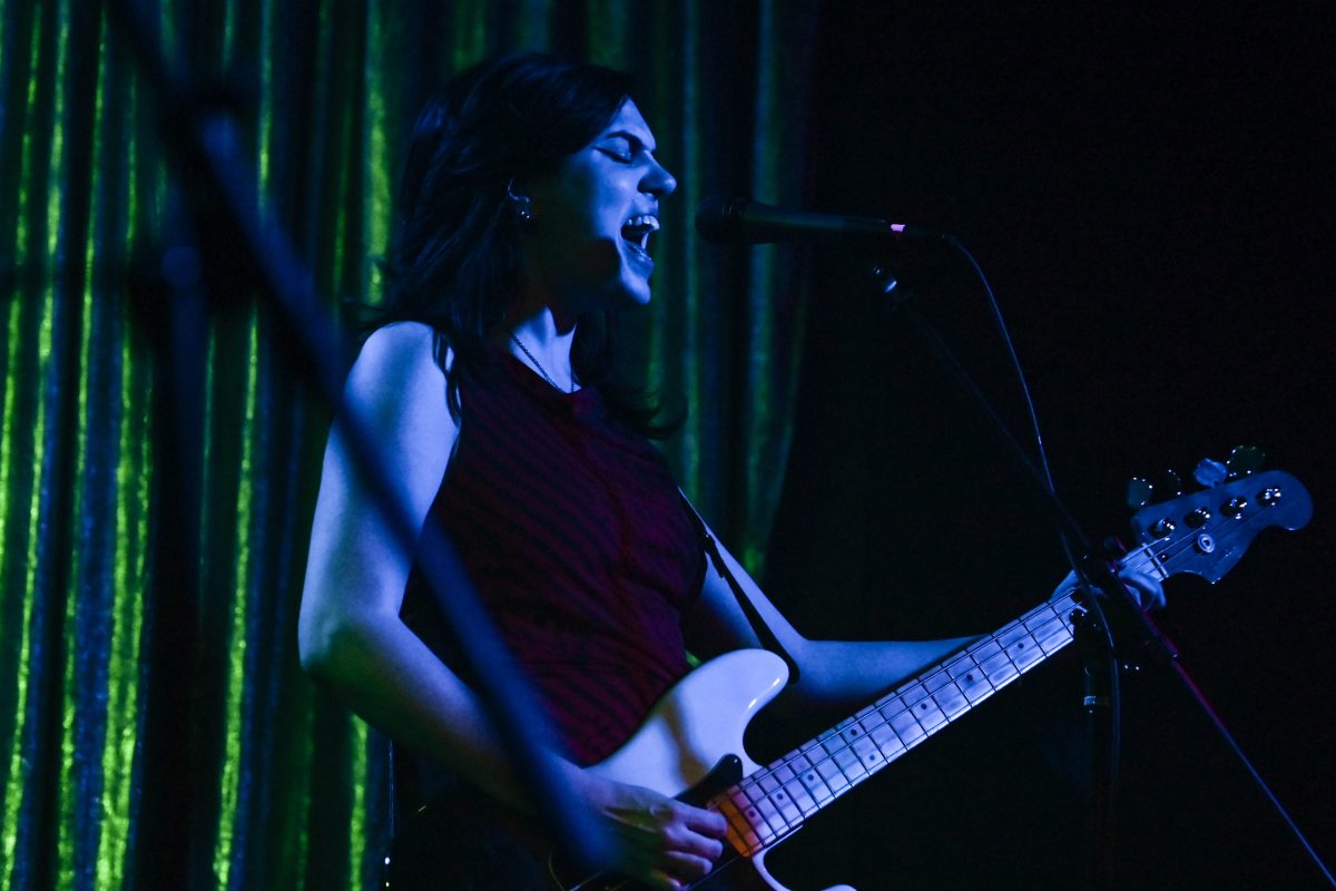 Bassist and vocalist Julia Cumming sings with Sunflower Bean at Kings on Saturday, May 24, 2025. The band released their latest album on April 25, 2025.