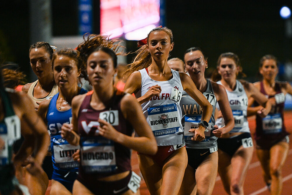 Junior distance runner Briley Bickerstaff competes in the women's 10k during the ACC Outdoor Track and Field Championships in Kentner Stadium on Thursday, May 15, 2025. Bickerstaff completed the race with a time of 35:21.91.