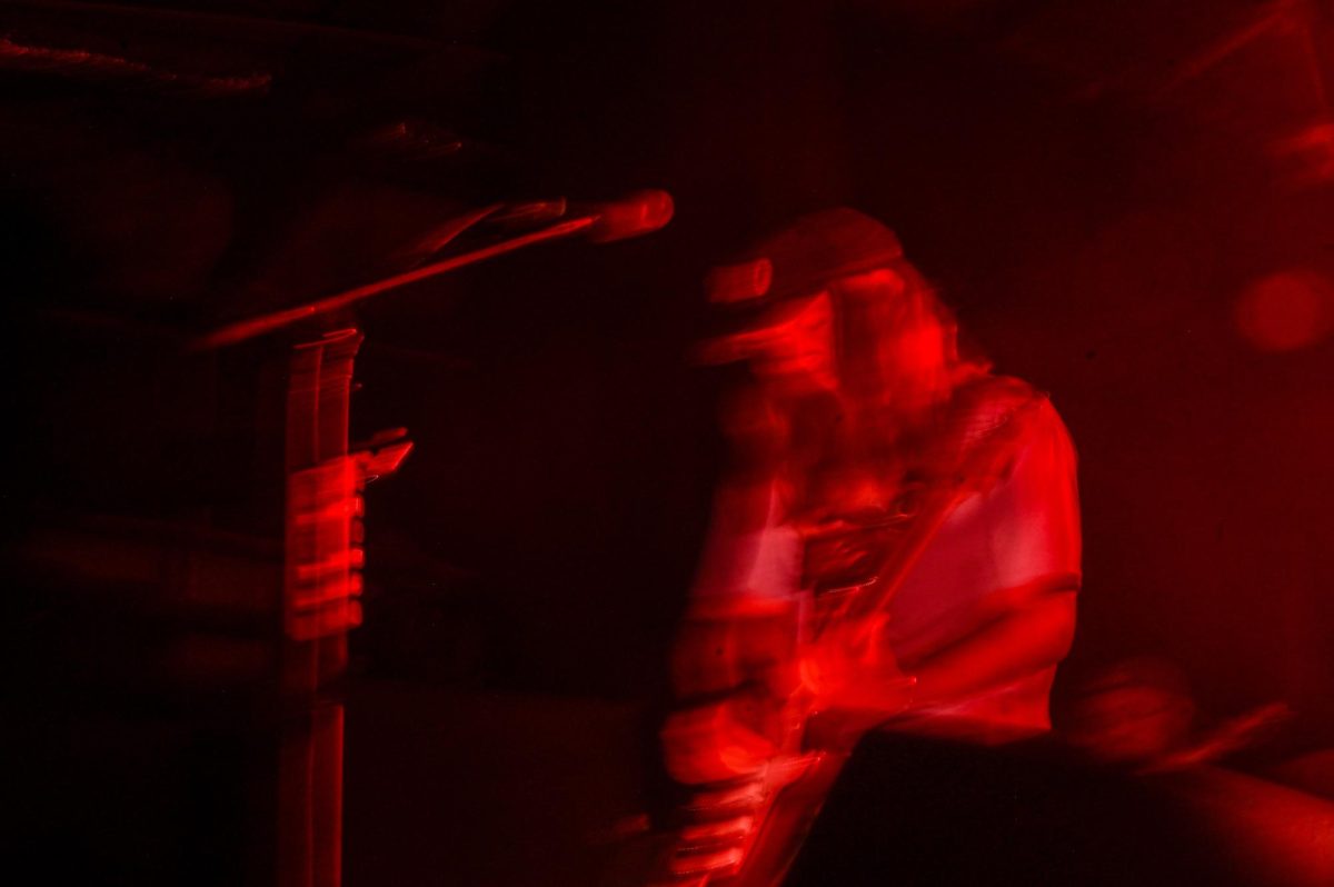 Vocalist/Guitarist Jonas Swanson of The Backseat Lovers performing at the Cat’s Cradle in Carrboro on Sept. 17, 2025. The Backseat Lovers are a rock band from Provo, Utah created in 2018.