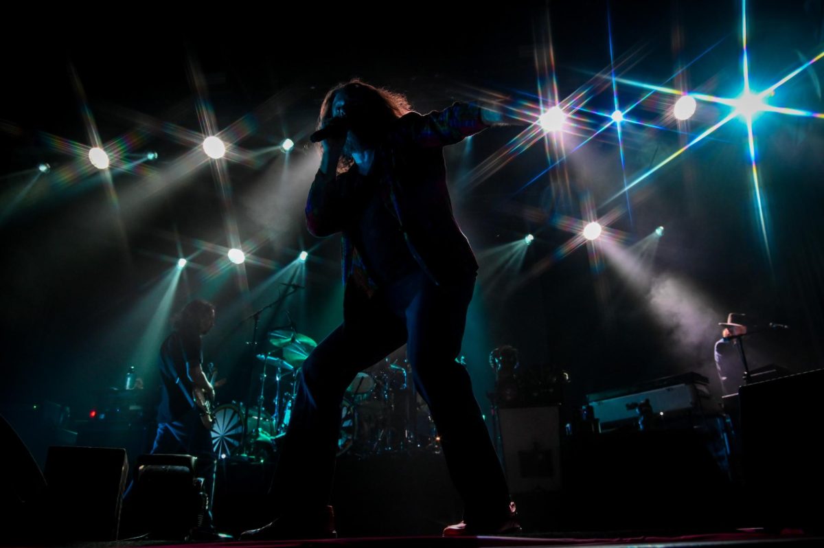 My Morning Jacket lead vocalist Jim James sings on stage during day two of the Hopscotch Music Festival in Raleigh, NC on Friday, Sept. 5, 2025. My Morning Jacket headlined the stage at City Plaza.