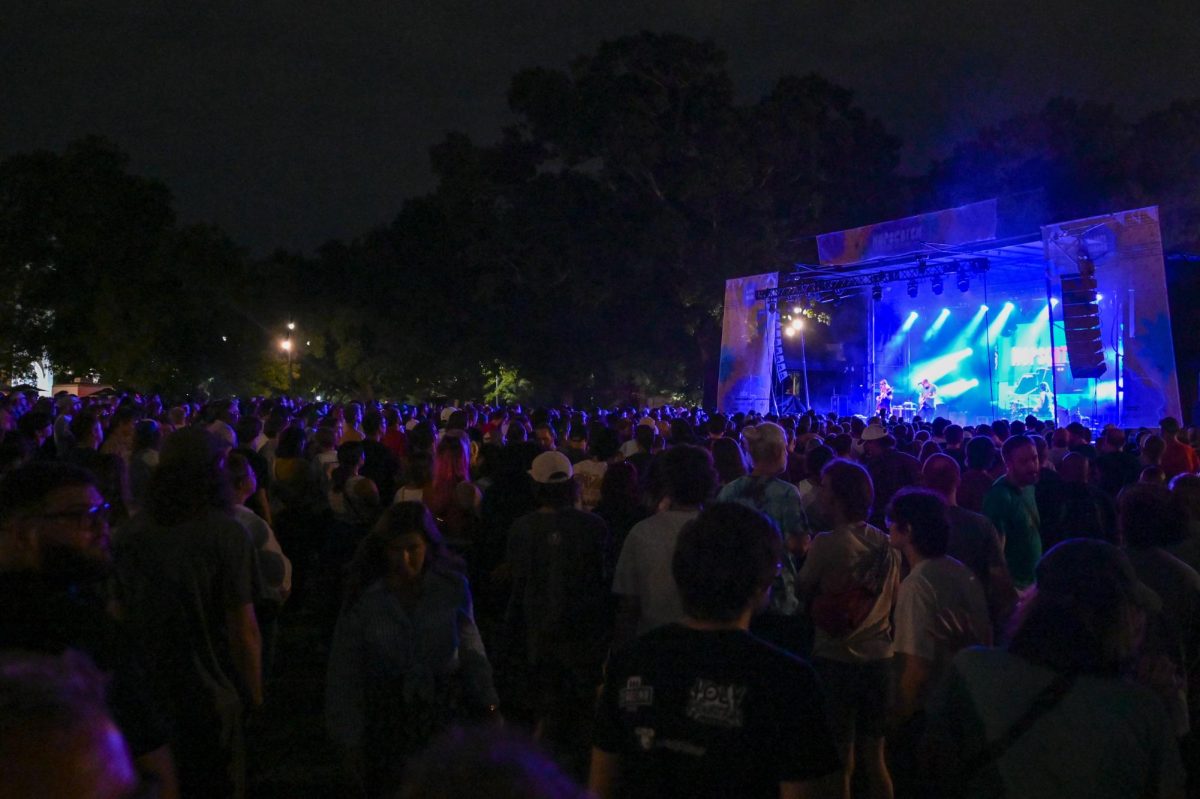 Built to Spill performs at Moore Square in downtown Raleigh during day one of Hopscotch music festival at City Plaza in downtown Raleigh on Friday, Sept. 5, 2025. Built to Spill is a American indie rock band formed in Idaho in 1992.