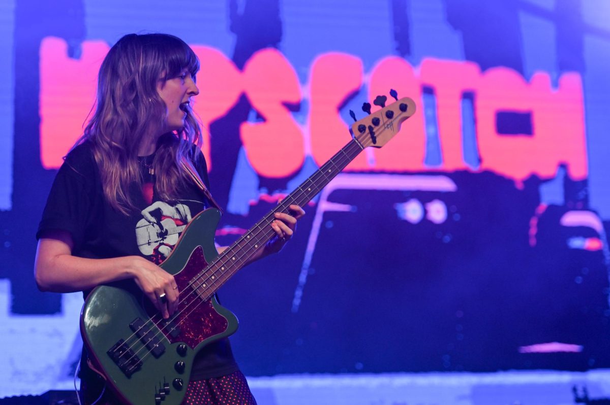 Melanie Radford, the bassist of Built to Spill, performs at Moore Square in downtown Raleigh during day one of Hopscotch music festival at City Plaza in downtown Raleigh on Friday, Sept. 5, 2025. Built to Spill is a American indie rock band formed in Idaho in 1992.