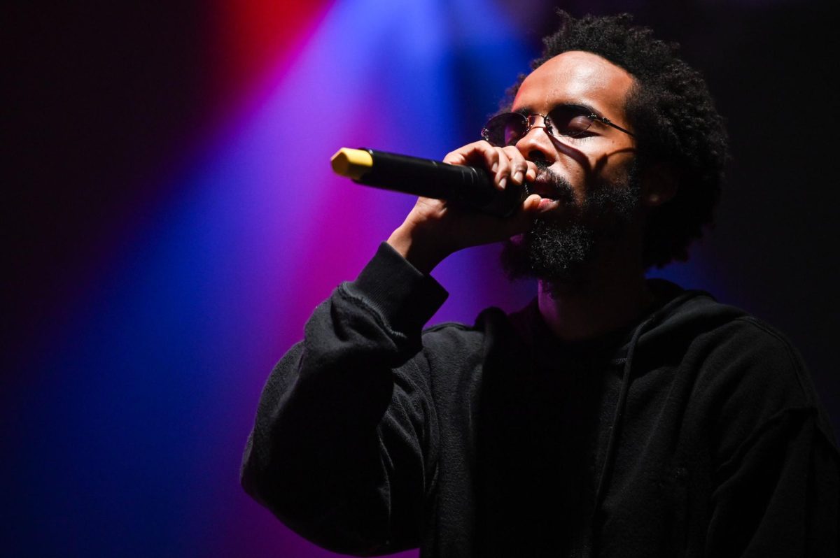 Earl Sweatshirt performs during day one of Hopscotch music festival at City Plaza in downtown Raleigh on Friday, Sept. 5, 2025. Thebe Neruda Kgositsile, performs under the stage name Earl Sweatshirt, and is known for being a cult figure in contemporary rap. Kgositsile headlined day one of the festival.